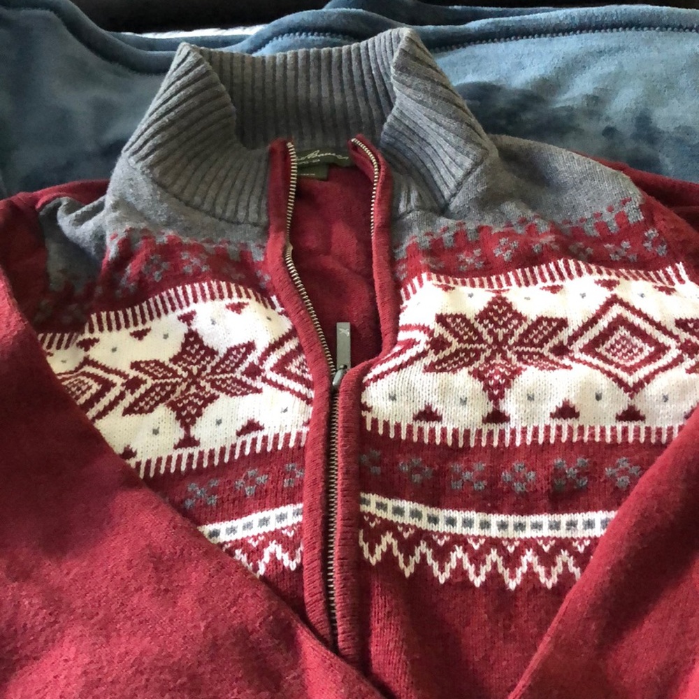 Eddie Bauer zip sweater.